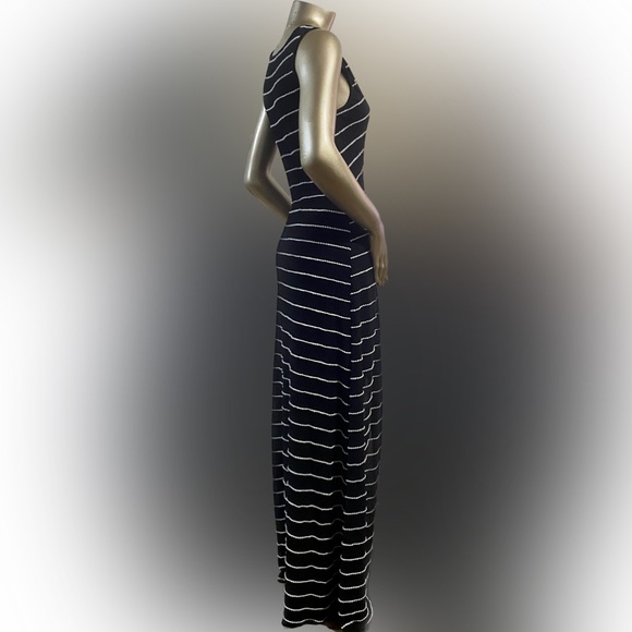Jessica Simpson Black & White Striped faux wrap Maxi Dress - Picture 4 of 9